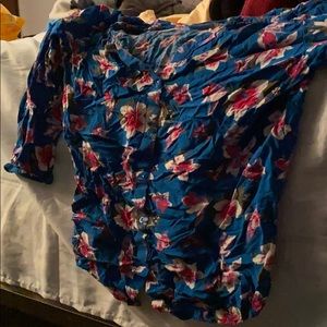 Stretchy flower print blouse